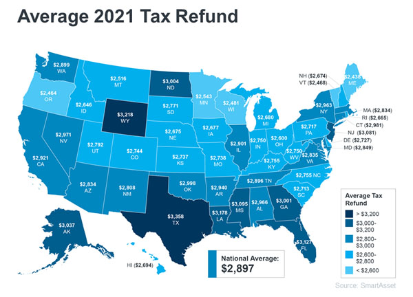 Tax refund by state image